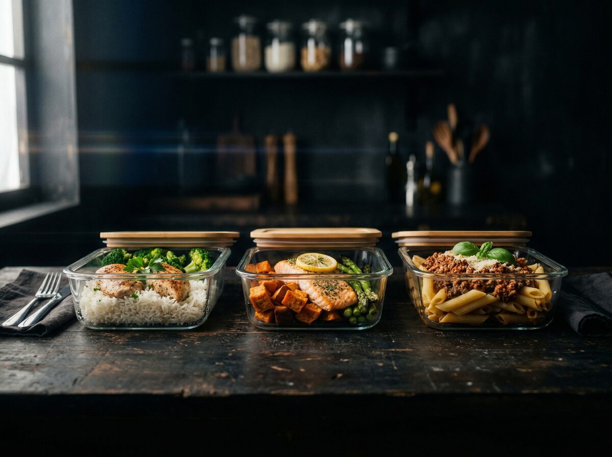 Fertige Meal Prep Boxen für die Woche